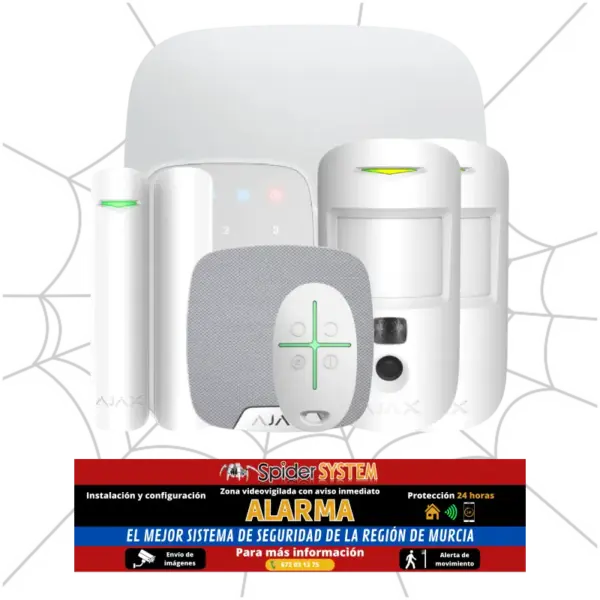 [HUB2KIT4G-DP-PRO-WH1] Kit Ajax blanco. Hub 2 4G + 2MotionCam + DoorProtectPlus + SpaceControl + KeyPad + HomeSiren